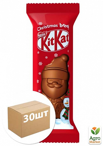 Новорічний подарунок Kit-kat (Санта) ТМ "Nestle" 29г упаковка 30 шт
