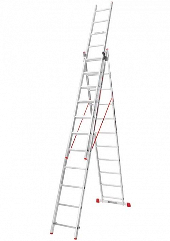 Лестница алюминиевая 3-х секционная Квитка PRO (3х12 ступеней) (110-9312) - фото 3