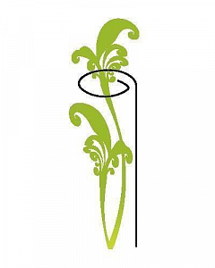 Опора для растений ТМ "ORANGERIE" тип G (зеленый цвет, высота 1500 мм, кольцо 80 мм, диаметр проволки 8 мм)1