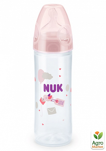 Бутылка NewClass 250 мл пластик / соска силиконовая 6-18 месяцев NUK девочка