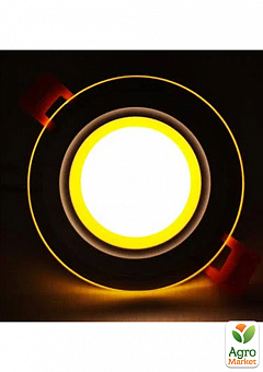 LED панель Lemanso LM1036 Сяйво 6W 450Lm 4500K + жёлтый 85-265V / круг + стекло (336104)2
