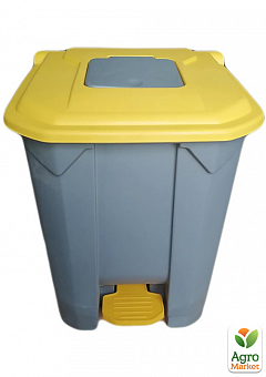 Бак для мусора с педалью Planet 50 л серо-желтый (6815)2