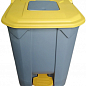 Бак для мусора с педалью Planet 50 л серо-желтый (6815)