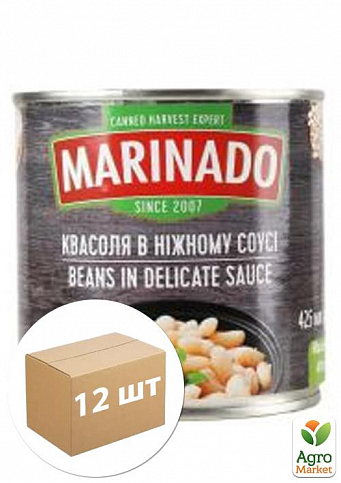 Квасоля в ніжному соусі ТМ "Марінадо" 410г (425мл) упаковка 12шт