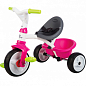 Дитячий металевий велосипед «Бебі Драйвер» з козирком і багажником, рожево-зелений, 10 міс. Smoby Toys купить