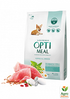Сухий повнораційний корм Optimeal для цуценят всіх порід зі смаком індички 4 кг (2822140)2