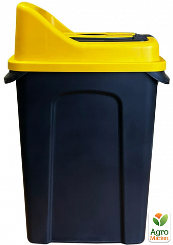 Бак для сортування сміття Planet Re-Cycler 70 л чорний - жовтий (пластик) (12194) - фото 4