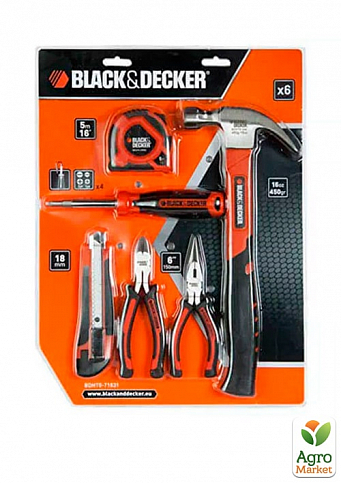 Набір інструменту BLACK+DECKER, 6 шт, універсальний BDHT0-71631 ТМ BLACK+DECKER