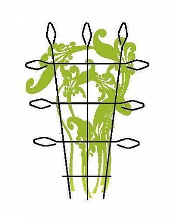 Шпалера для рослин ТМ "ORANGERIE" тип W (зелений колір, висота 750 мм, ширина 440 мм, діаметр дроту 3 мм)