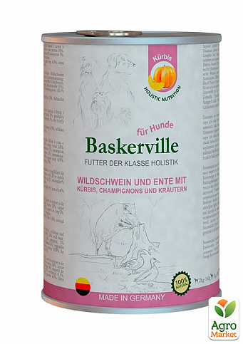 Baskerville Holistic Влажный корм для собак с кабаном, тыквой и зеленью  800 г (5418720)