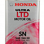 Моторное масло Honda Ultra LTD SN/GF-5 (Japan) / 5W30 / 4л. / HONDA HD.0821899974