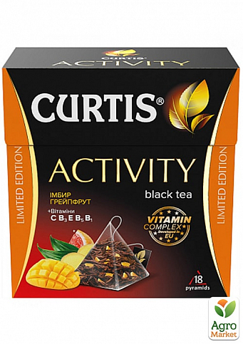 Чай Activity Black Tea (пачка) ТМ "Curtis" 18 пакетиков по 1,8г упаковка 12 шт - фото 2