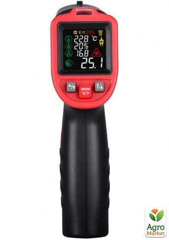 Бесконтактный инфракрасный термометр (пирометр) цв дисплей, термогигрометр, термопара -50-850°C, 12:1, EMS=0,1-1  WINTACT WT323D - фото 6