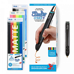 3D-ручка 3Doodler Create PLUS  для проф. викор. - ЧОРНА (75 стрижнів, аксес.)1