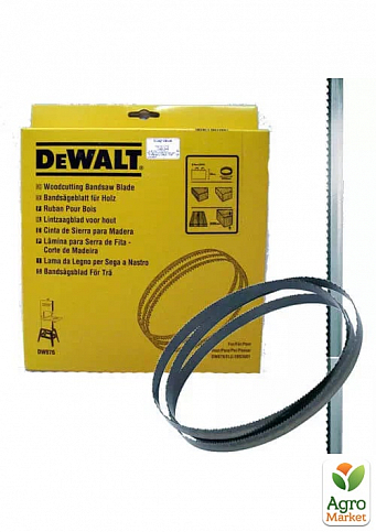 Полотно пильне DeWALT для деревини, кріволенейний, 2215х4х0.6 мм, 1.8 мм, для стрічкових пилок, 1 шт DT8470 ТМ DeWALT