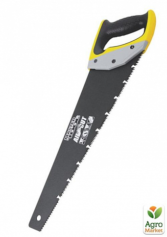 Ножовка столярная MASTERTOOL BLACK ALLIGATOR 400 мм 9TPI MAX CUT закаленный зуб 3D заточка тефлоновое покрытие 14-2440
