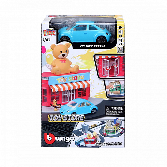 Игровой набор серии Bburago City - МАГАЗИН ИГРУШЕК (магазин игрушек, автомобиль 1:43) - фото 4