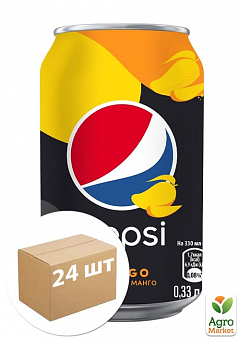 Газированный напиток Mango (железная банка) ТМ "Pepsi" 0,33л упаковка 24шт2