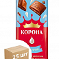Шоколад молочний без добавок ТМ "Корона" 85г упаковка 25 шт
