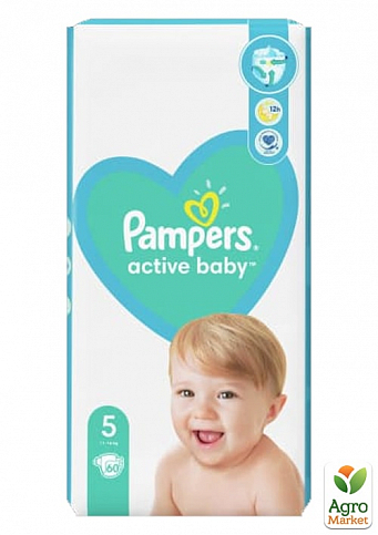 PAMPERS Дитячі одноразові підгузки Active Baby Junior (11-16 кг) Джамбо 60