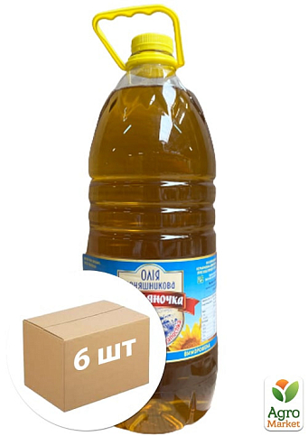 Олія соняшникова (нерафінована) картонна скринька ТМ «Подоляночка» 3л. пакування 6шт