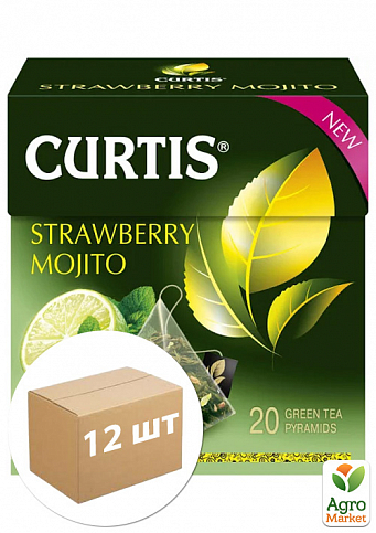 Чай полуничний мохіто (пачка) ТМ «Curtis» 20 пакетків по 1.8г. пакування 12шт