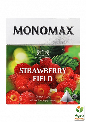 Чай зелений із ароматом суниці "Strawberry Field" ТМ "MONOMAX" 20 пак. по 1,5г