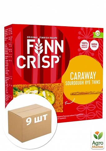 Сухарики житні Garaway (з тмином) ТМ "Finn Crisp" 200г упаковка 9шт