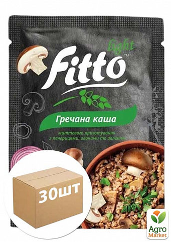Каша гречневая быстрого приготовления с грибами, овощами и зеленью ТМ"Fitto light" 40г упаковка 30 шт