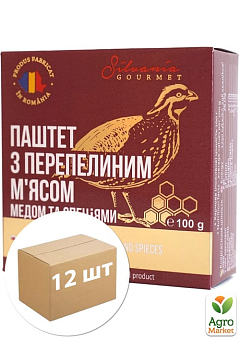 Паштет с мясом перепелки, медом и специями TM "Silvania" 100г упаковка 12 шт1