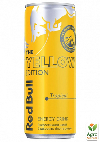 Енергетичний напій ТМ "Red Bull" Yellow Edition зі смаком тропічних фруктів 0.25 л упаковка 24шт - фото 2