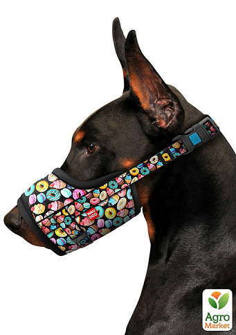Намордник для собак WAUDOG Nylon, рисунок "Пончики", пластиковый фастекс, размер №2, О 19-26 см (5385) - фото 3