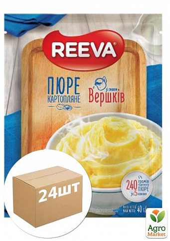 Пюре картофельное (со вкусом сливок) саше ТМ "Reeva" 40г упаковка 24 шт