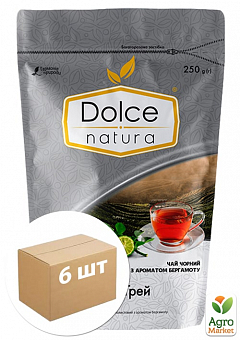 Чай Граф грей (чорний з бергамотом) Дой-пак ТМ "Dolce Natura" 250 г упаковка 6шт2