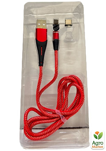 Магнітний зарядка кабель для заряджання USB 3 в 1 для Android, Iphone, Type C Magnetic USB Cable Black - фото 2