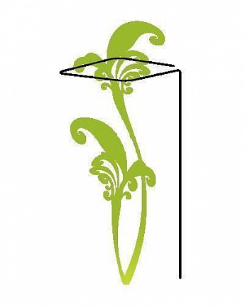 Опора для рослин ТМ "ORANGERIE" тип AC (зелений колір, висота 450 мм, кільце 3 мм)