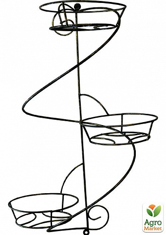Підставка підвісна настінна полиця спіраль на 3 вазона