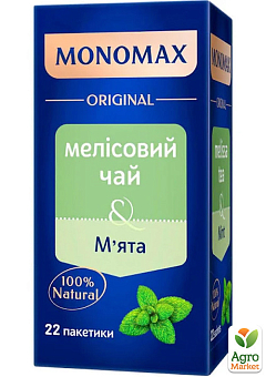Чай зелений Меліса та м'ята ТМ "MONOMAX" 22 пак. по 2г2