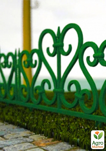 Декоративный пластиковый забор светло-зеленый "Ажур" высота 20см, длина 2,88м.