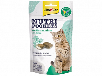 GimCat Nutri Pockets with Catnip Лакомство для кошек, кошачья мята и мультивитамин  60 г (4191900)