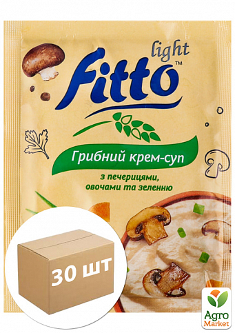 Крем-суп грибной с шампиньонами, овощами и зеленью ТМ"Fitto light" саше 40г упаковка 30 шт