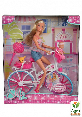 Ляльковий набір Штеффі з малюком на велосипеді, 3+ Simba Toys
