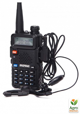 Рация Baofeng UV-5R комплект 2 шт., UHF/VHF, 8 Вт, 1800 мАч + Гарнитура + Ремешок на шею Mirkit (8131) - фото 3