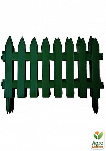 Декоративний пластиковий паркан темно-зелений висота 35 см, довжина 3.2 м, 7 секцій - фото 2