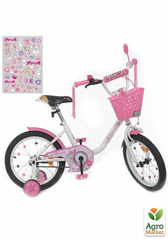 Велосипед дитячий PROF1 18д. Ballerina,SKD75,біло-рожевий,дзвінок,ліхтар,дод.колл (Y1885-1)1