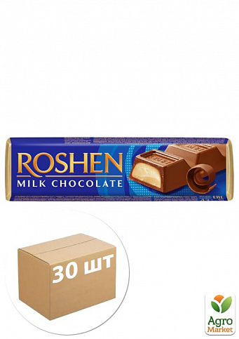 Батон молочний (крем-брюле) синій ТМ "Roshen" 43г упаковка 30шт