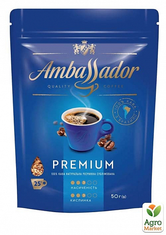 Кава розчинна Premium ТМ "Ambassador" 50г
