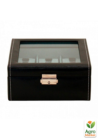 Ящик для хранения часов Friedrich Lederwaren Bond 6, черно-бирюзовый (20085-2) - фото 2