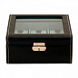 Ящик для хранения часов Friedrich Lederwaren Bond 6, черно-бирюзовый (20085-2) купить