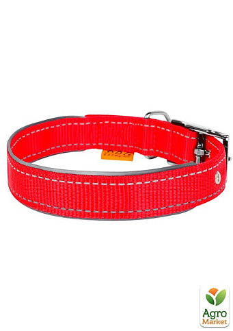 Ошейник "Dog Extremе"с нейлона, двойной со светоотражающей вставкой (ширина 40мм, длина 60-72см) красный - фото 2